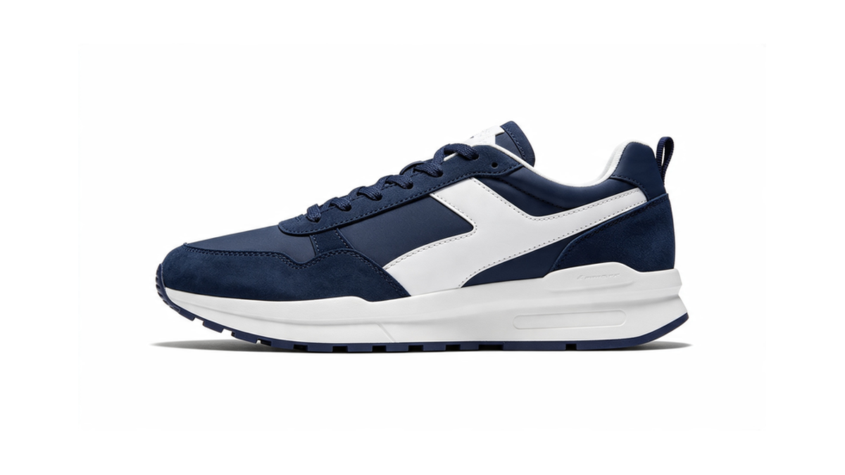 Ténis Casual Azul Marinho e Branco